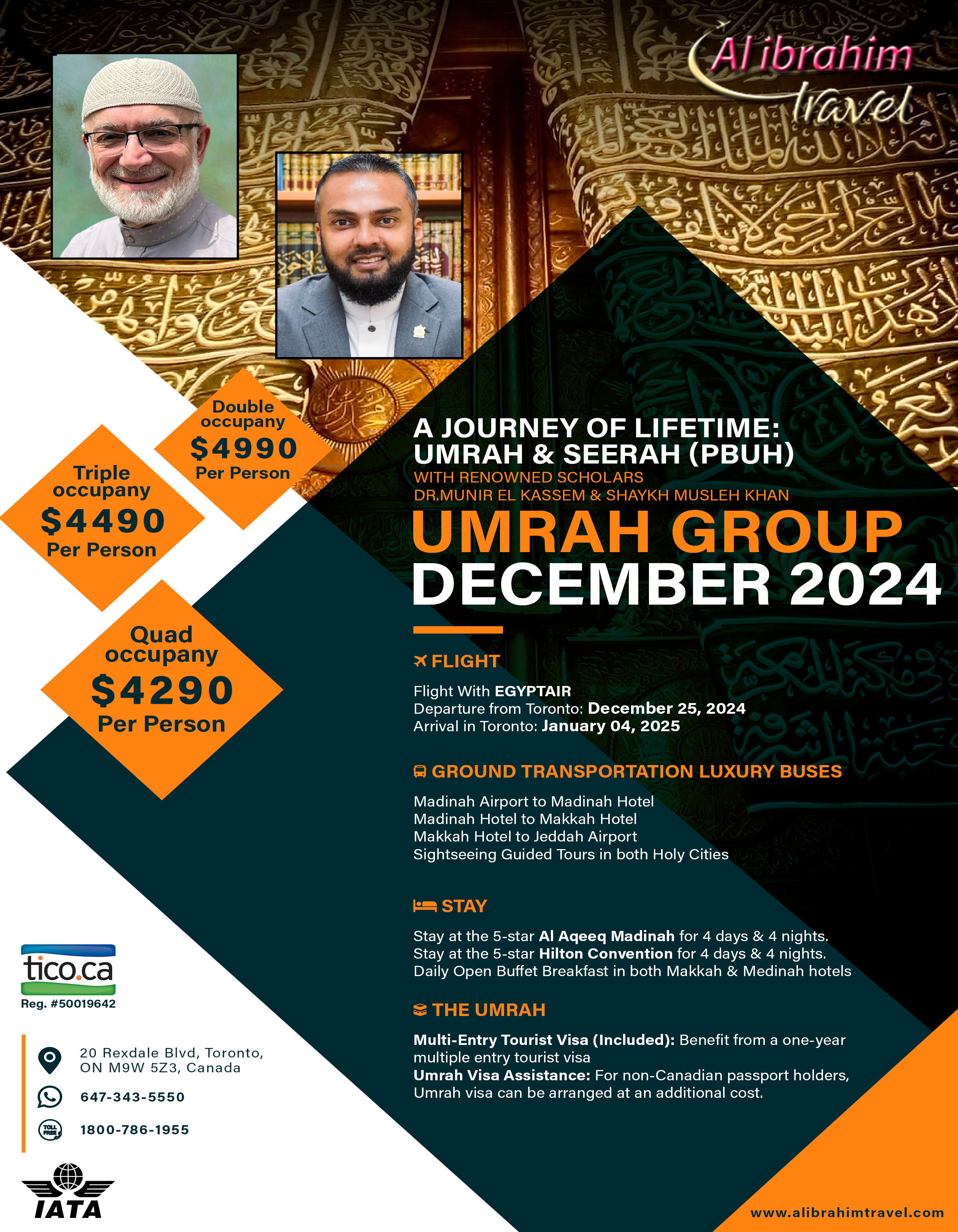 December Break 2024 Umrah Group Package with Dr. Munir El Kassem